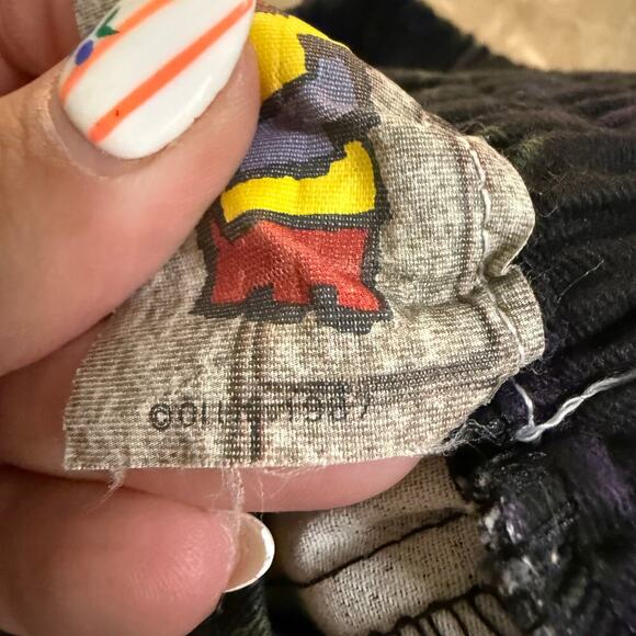 Vintage Ollie Pull On Wide Leg Pants High Rise Brocade Paisley Print Black Small - Picture 5 of 5